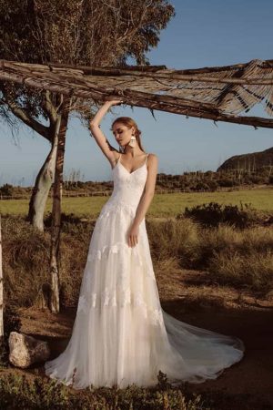 Vestido outlet novia de María Salas modelo Albicante